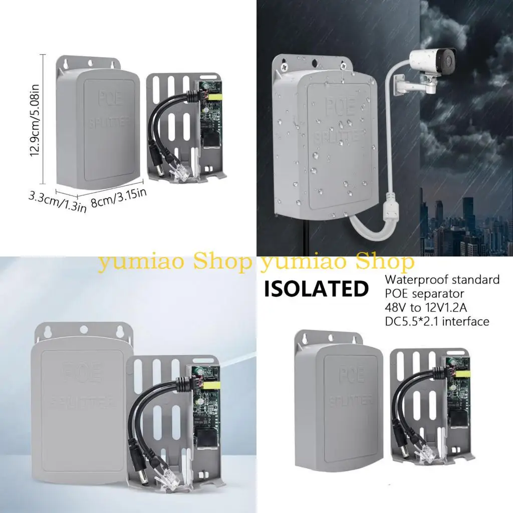 587B Long Ranges Outdoor Ethernet PoE Extender, Waterproof Power Splitter, 48V To 12V1.2A PoE Splitter Support 12/36 or 45/78