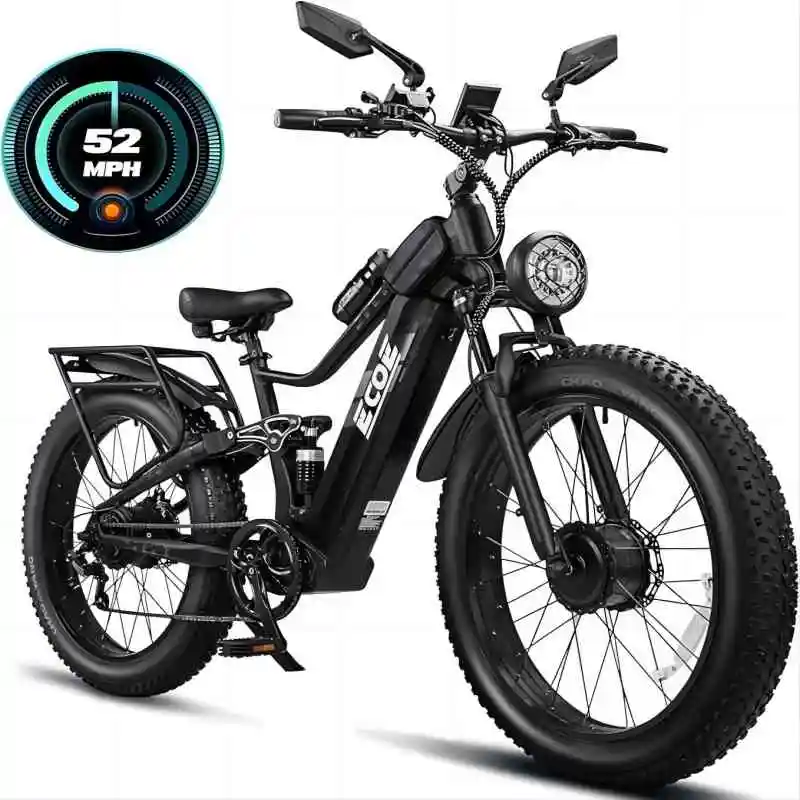 

5000W Dual Motor Electric Bike for Adults 52MPH with 60V 32AH Battery, 26x4 Fat Tire All Terrain Ebike