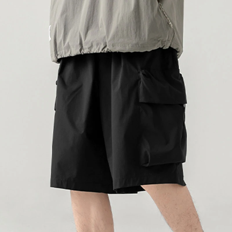 

INCERUN мужские шорты однотонные джоггеры на шнурке повседневные мужские штаны уличная одежда 2025 свободные карманы модные мужские шорты S-5XL