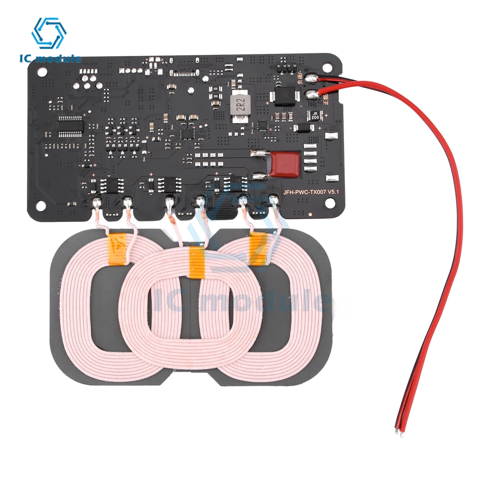 Car 3-coil 20W High-power Wireless Charger Module with Type-C Wireless Fast Charger Charging Transmitter Module Circuit Board