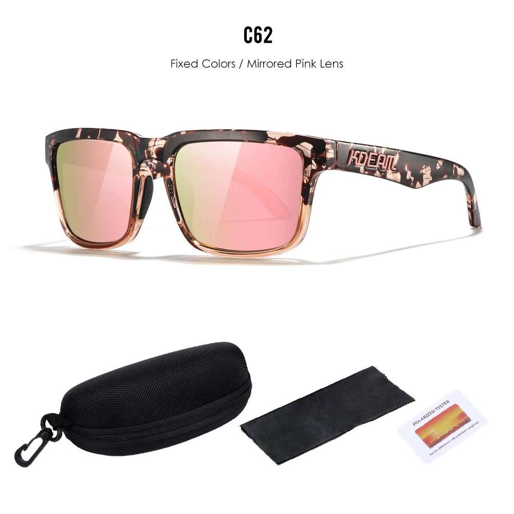 2025 Kdeam Polarisierte Sonnenbrille für Herren und Damen, Modische Unisex-Marke, Trendige Outdoor-Brille für Paare mit Roten Spiegelgläsern
