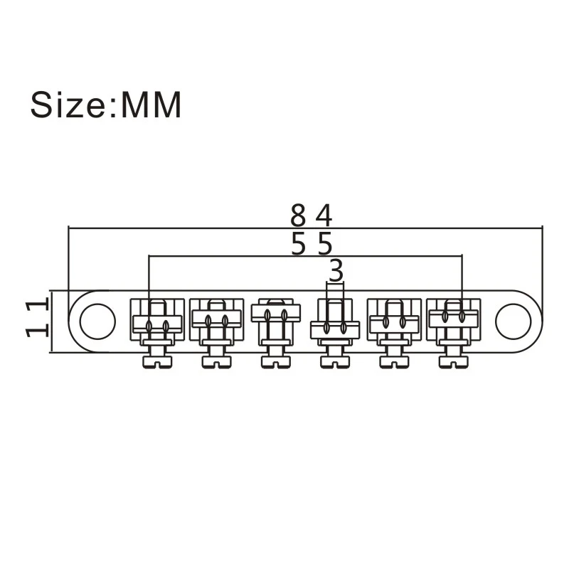 A Set 12-String Saddle Tune-O-Matic Bridge for LP Electric Guitar Chrome