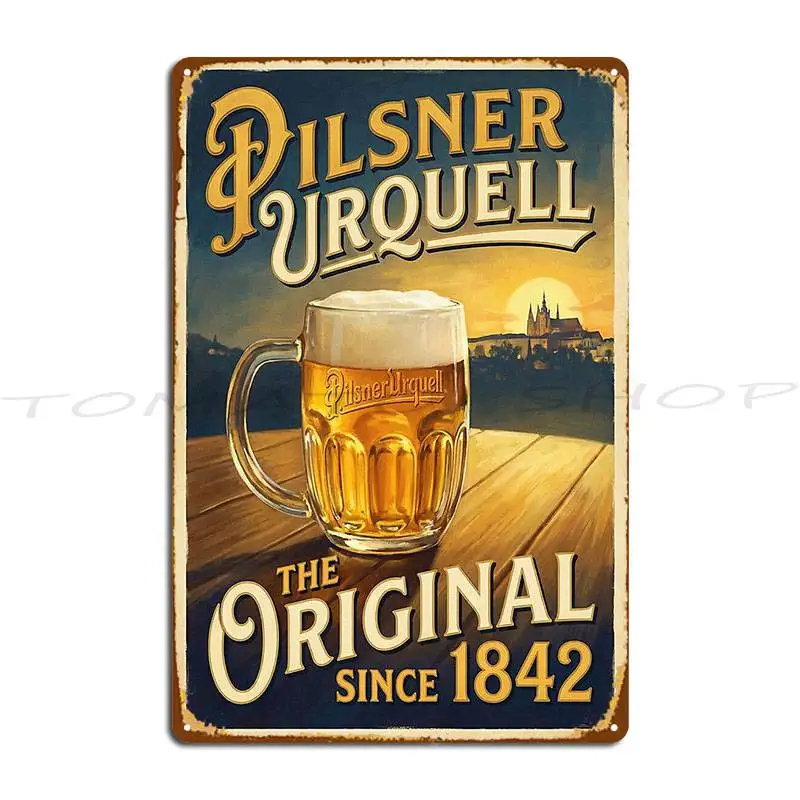 Vintage 1950S Czech Pint Poster Metal Sign Wall Plaque Mural Bar Wall Decor Print  Tin Sign Poster