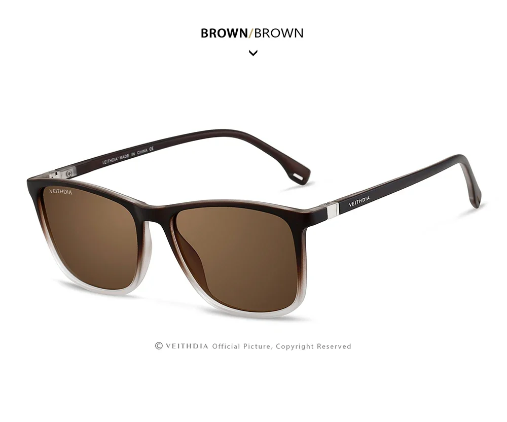 VEITHDIA Brandneue Sonnenbrille Unisex Retro TR90 Sonnenbrille Polarisierte UV400-Linse Vintage-Brille Sonnenbrille für Männer/Frauen 7521 – Detail 23