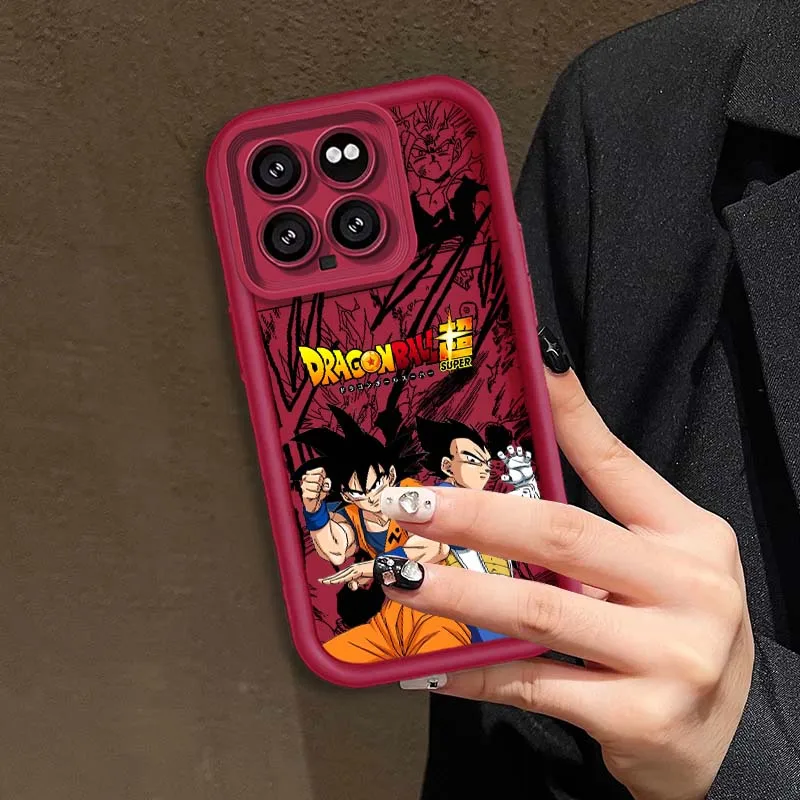 Etui na telefon Xiaomi Mi 17 15 14 13 12 14T 13T Pro Max Lite z motywem Dragon Ball, Son Goku, Vegeta, z ochroną na obiektyw aparatu.