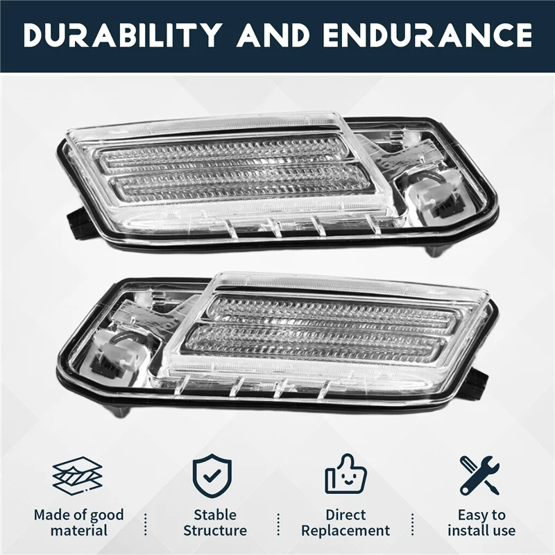 A80X-For فولفو XC60 2009-2013 سيارة الجانب الأمامي الحاجز الزاوية ضوء النهار مصباح جيد الإضاءة بدوره مصباح إشارة الضباب الخفيف #4