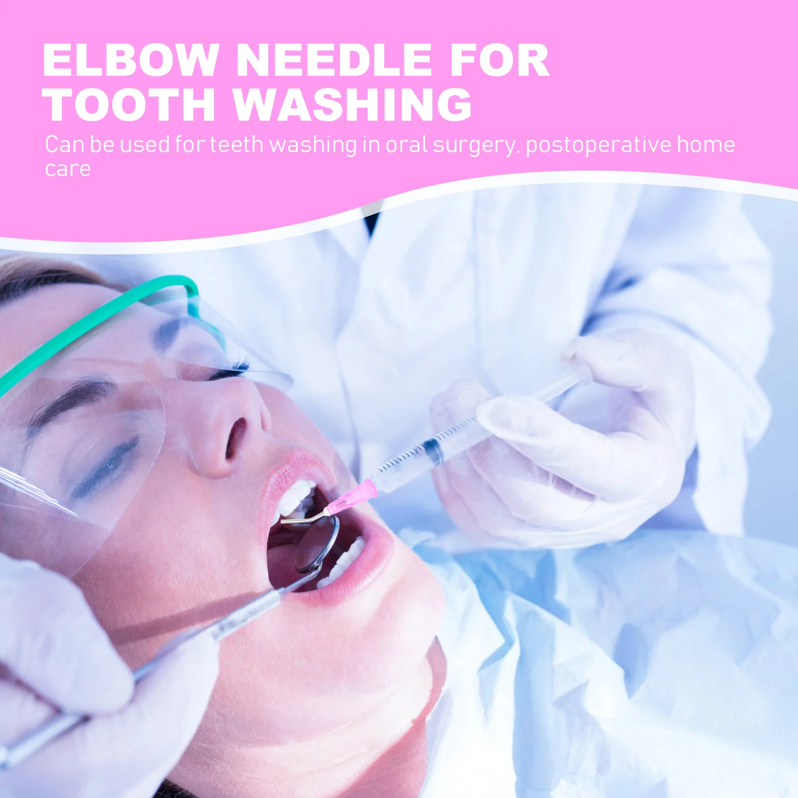 100 Uds. Agujas dentales dobladas de resina punta agujas compuestas dentales desechables (18G 12MM negro)