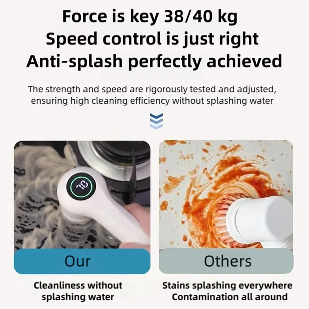 TINSOL فرشاة تنظيف كهربائية جديدة متعددة الوظائف 5 رؤوس فرشاة فرشاة تنظيف محمولة فرشاة تنظيف أحذية المطبخ والحمام