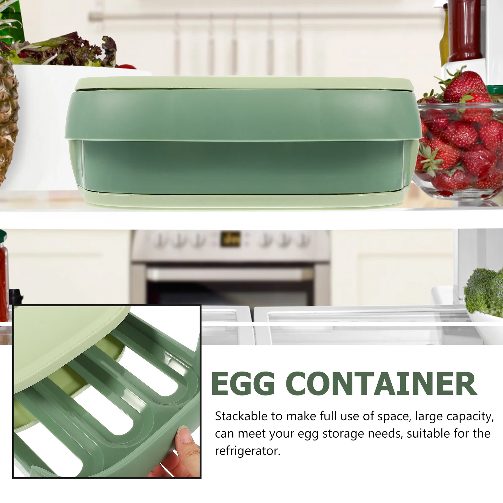 

Drawer Egg Storage Container Large Capacity Egg Tray Holder Flexible Durable PP Material Refrigerator Storage Box