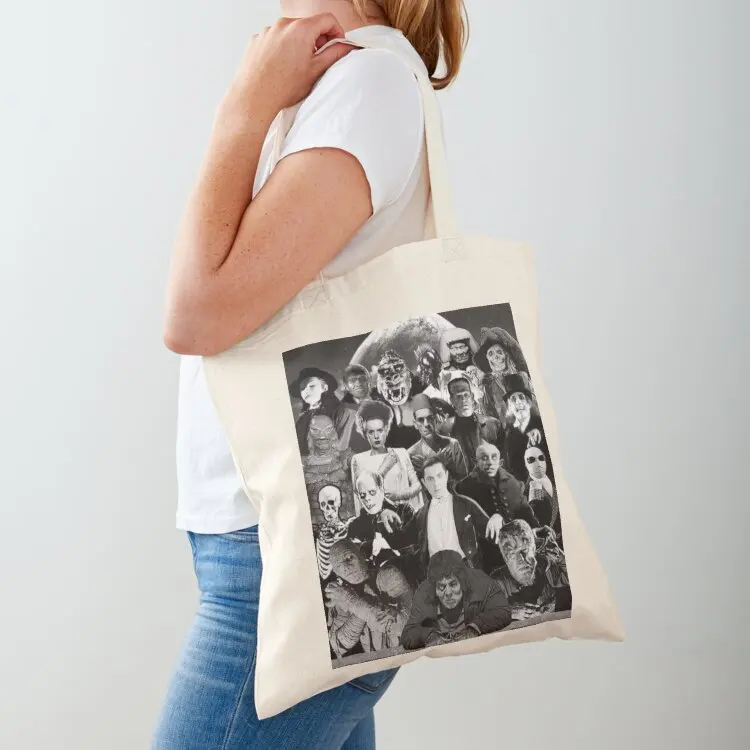 Classic Horror Monsters Tote Bag shopping bags foldable Women bags tote bag men bags for women