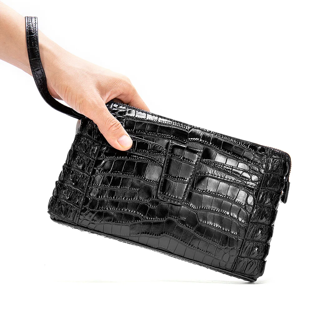 Men\'s Clutch Business Crocodile Print Wallet Large Capacity  Wallet Bag