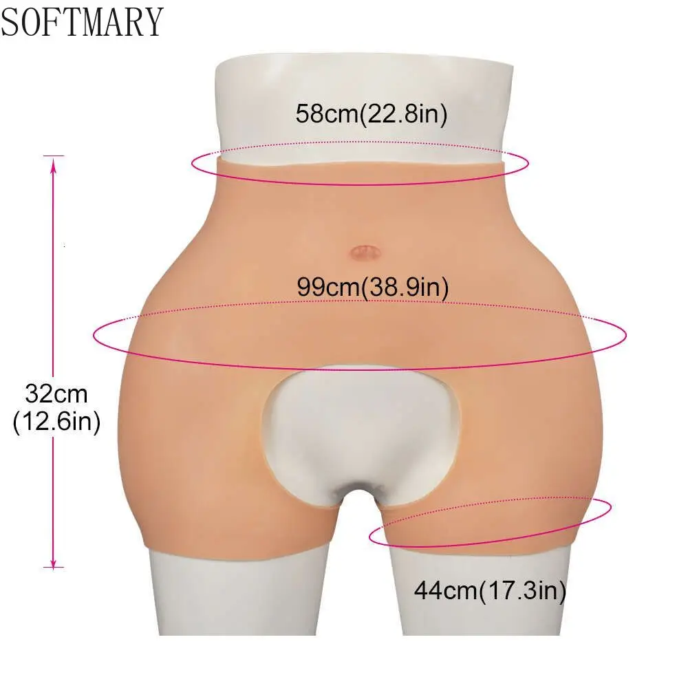 SOFTMARY Silicone Crossdresser Panties Hips Lifter Boxer Briefs Apparel Sexy Sissy Pluggable Fake Vagina Underwear Sexy Cosplay