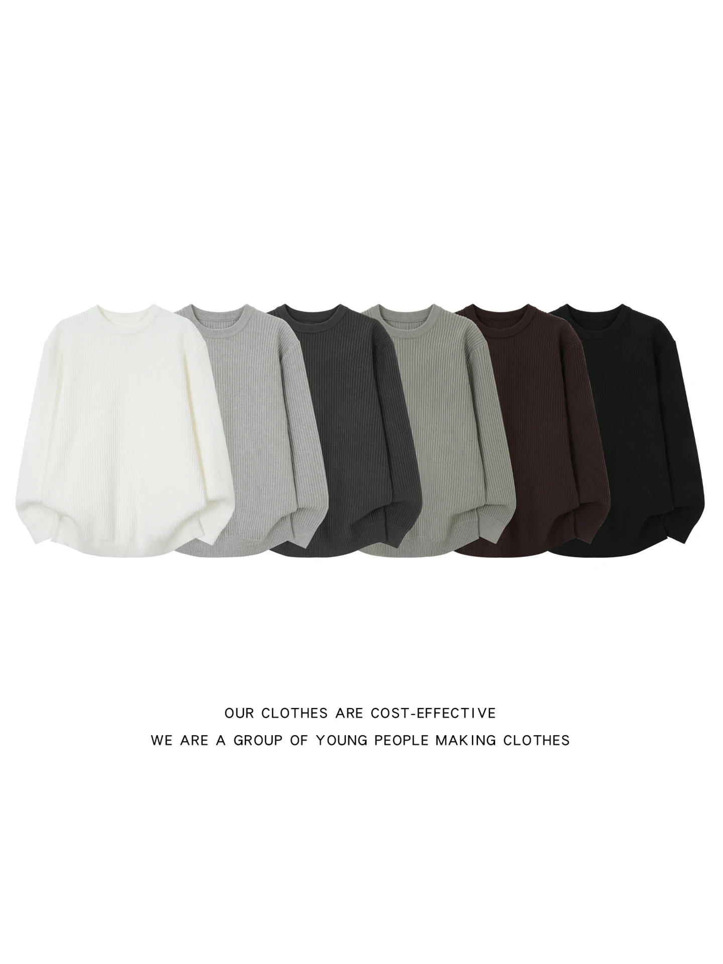 Cleanfit  Color Simple round Neck Sweater Men's Autumn Winter Loose Versatile Warm Base Layer Knitted Shirt