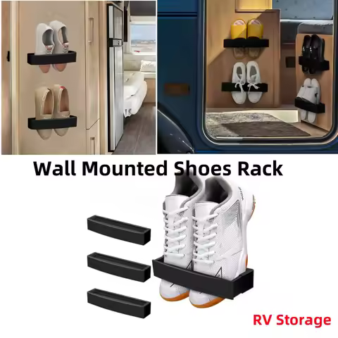 1PCS Adjustable Caravan Door Wall Mounted Shoes Rack Plastic Shoes Holder Storage Organizer RV Accessories For Motorhome Boat