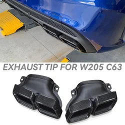 Quad Exhaust Tip For Mercedes C-Class W205 C200 C300 C180 C63 Exhaust Pipe Upgrade C63 Look Muffler Tip Nozzle Tailpipe