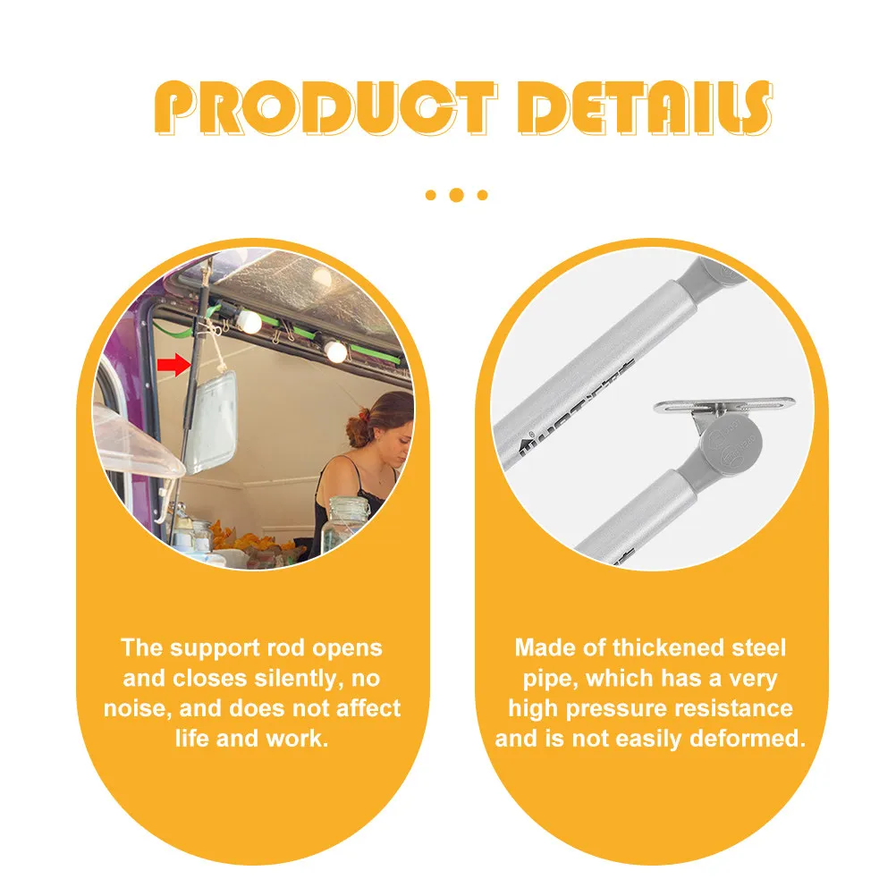 

2 шт. газовые пружины-амортизаторы для подъема, усиленные стальные, для дверей шкафов и крышек, газовые упоры, петли для плавного закрывания