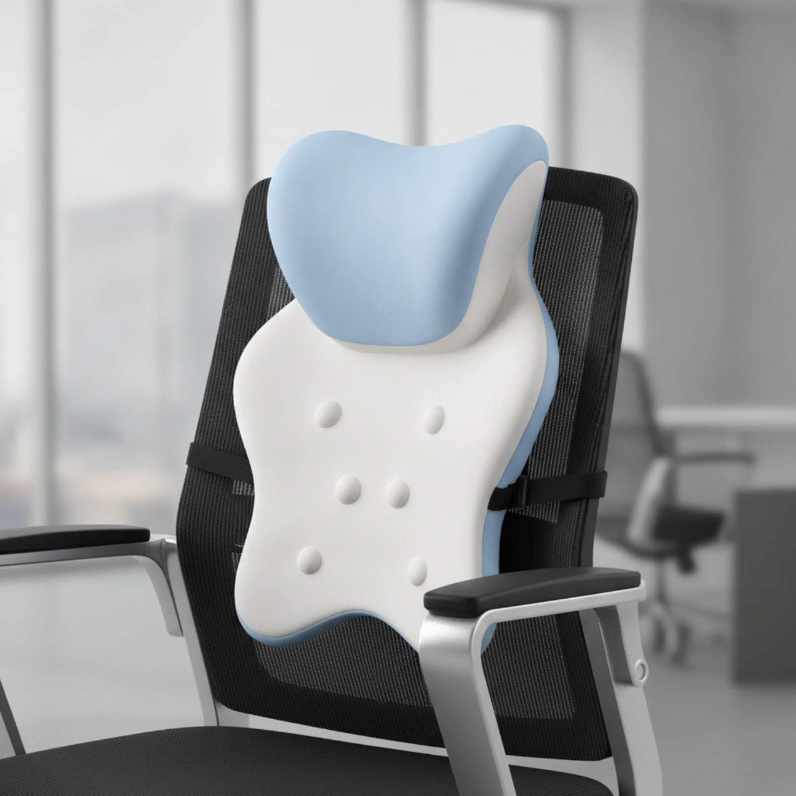 Office Chair Headrest Pillow Ergonomic Office Chair Neck Pillow Headrest with Strap Padded Cushion Soft for Students, Desk Work