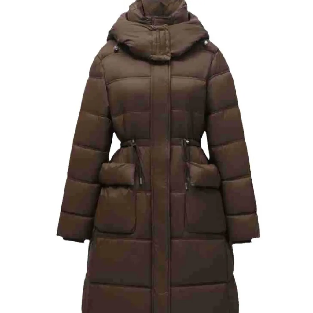 

Women's Mid-Length Cotton-Padded Coat Xiyin Explosions Winter New Over-the-Knee Waist Thick Warm Hooded Elegant Fashion