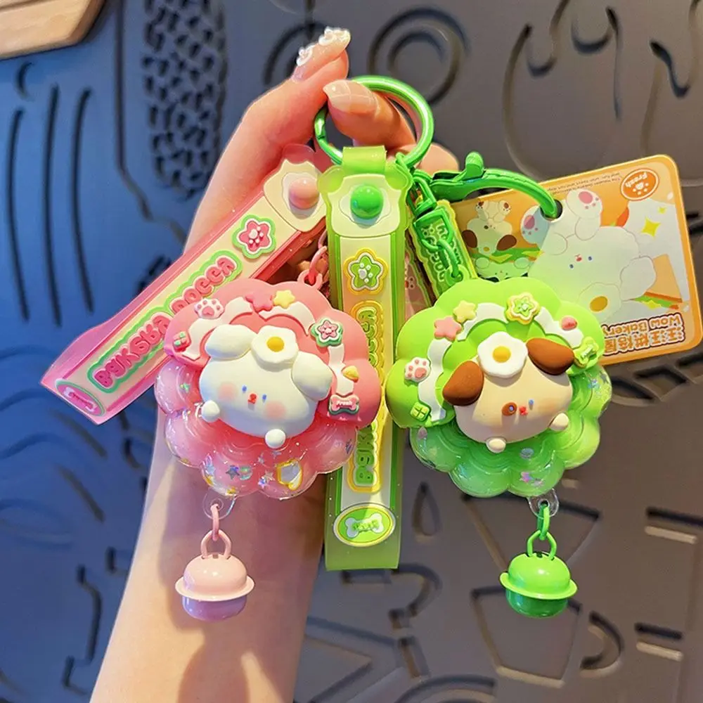 New PVC Doggy Bakery Donut Keychain Cartoon Desktop Decorations Dolls Pendant Gift Couple Bag Charms