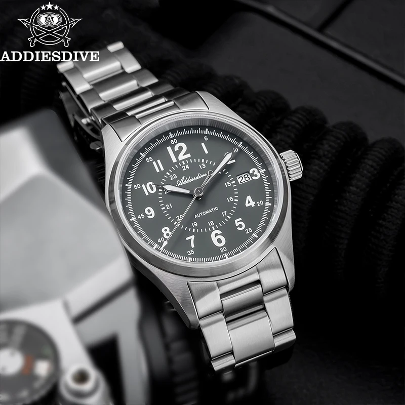 ADDIESDIVE Orologi automatici da uomo NH35 Vetro zaffiro Orologio da polso in acciaio con rivestimento AR BGW9 Orologio da uomo impermeabile luminoso