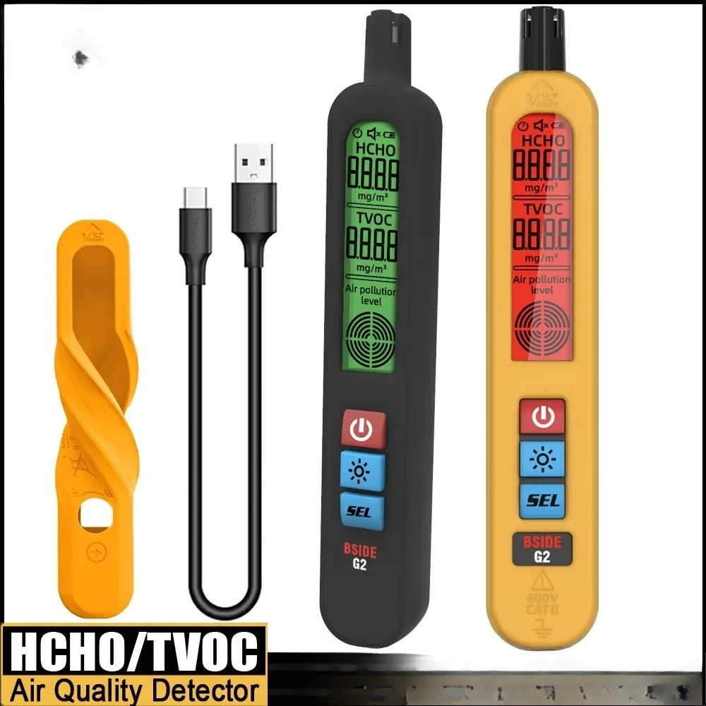 LED Air Quality Monitor Indoor Home Monitor Office DetectorUSB Charge BSIDE G2 Portable Formaldehyde detector HCHO TVOC Tester