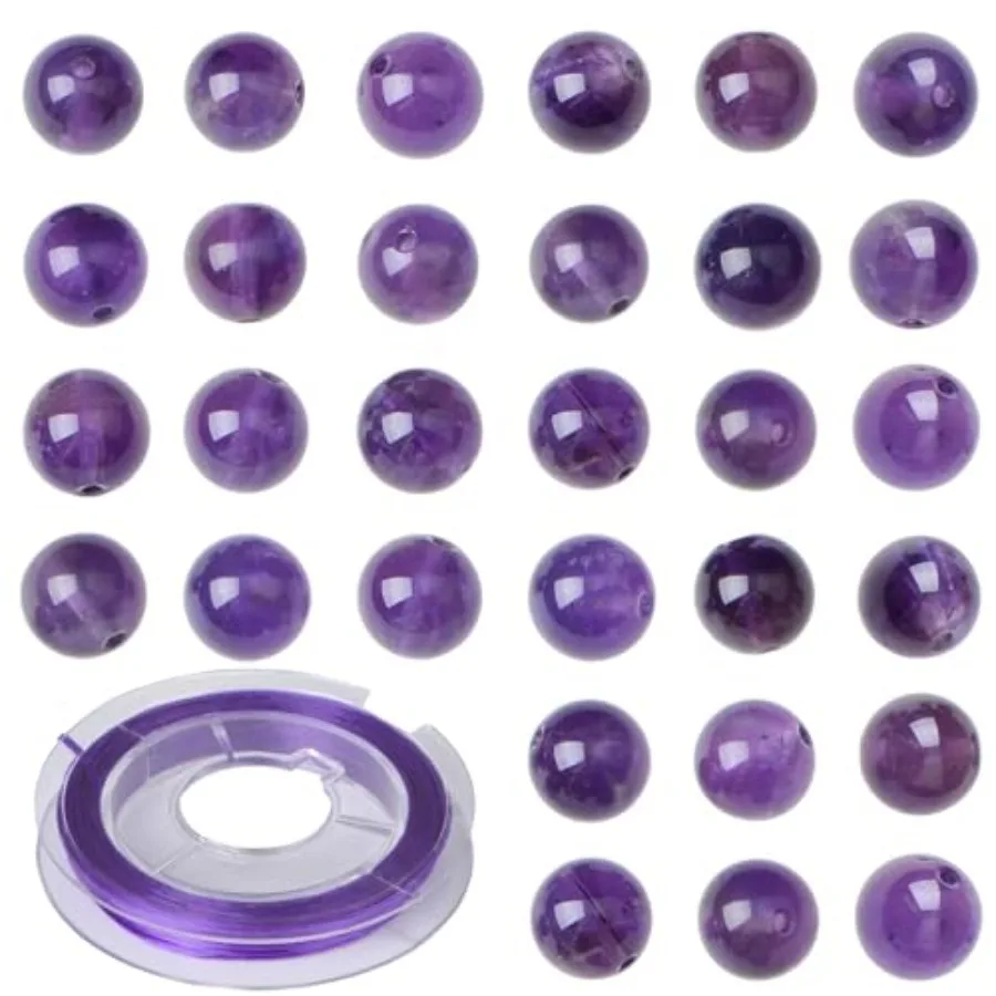 

Бусины из натурального камня, аметист, круглый камень Gene, бисер, свободный драгоценный камень, размер отверстия 1 мм, очаровательные гладкие бусины «сделай сам», для браслетов, ожерелье