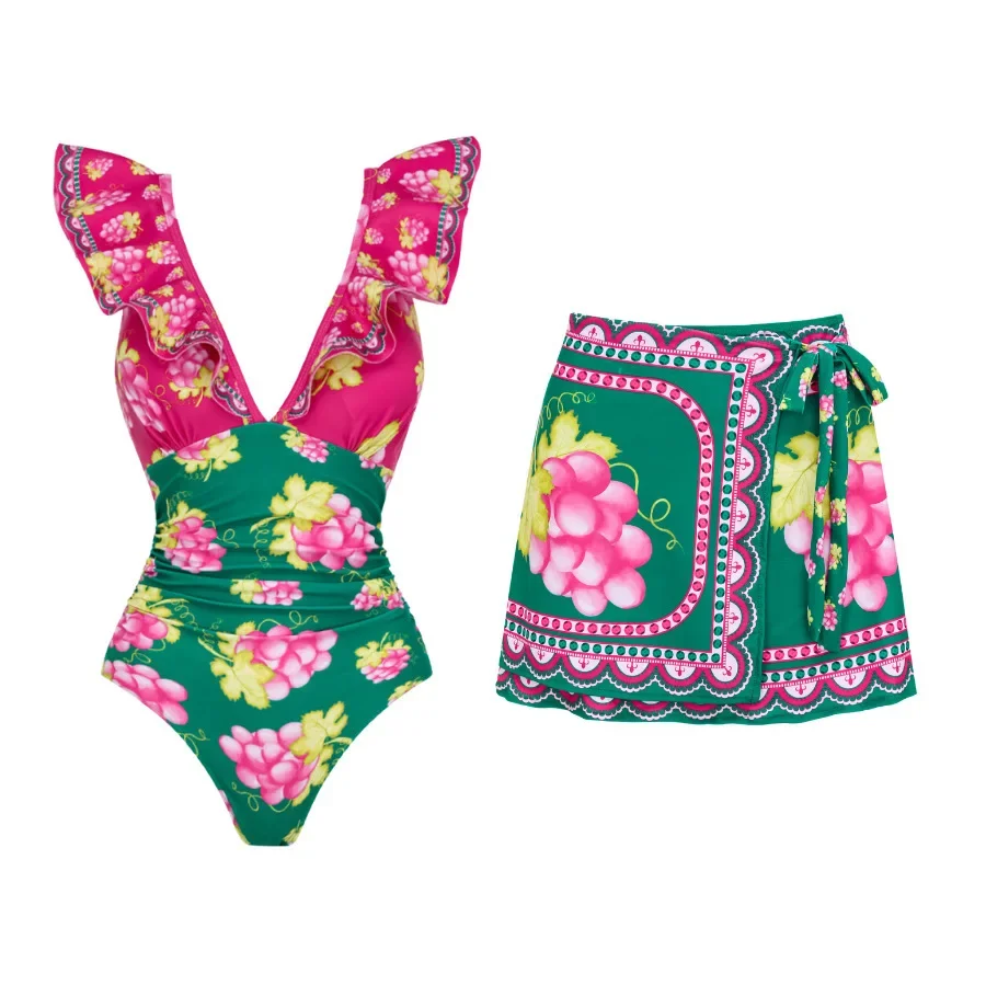 New fashion ruffled bikini one-piece swimsuit for women
