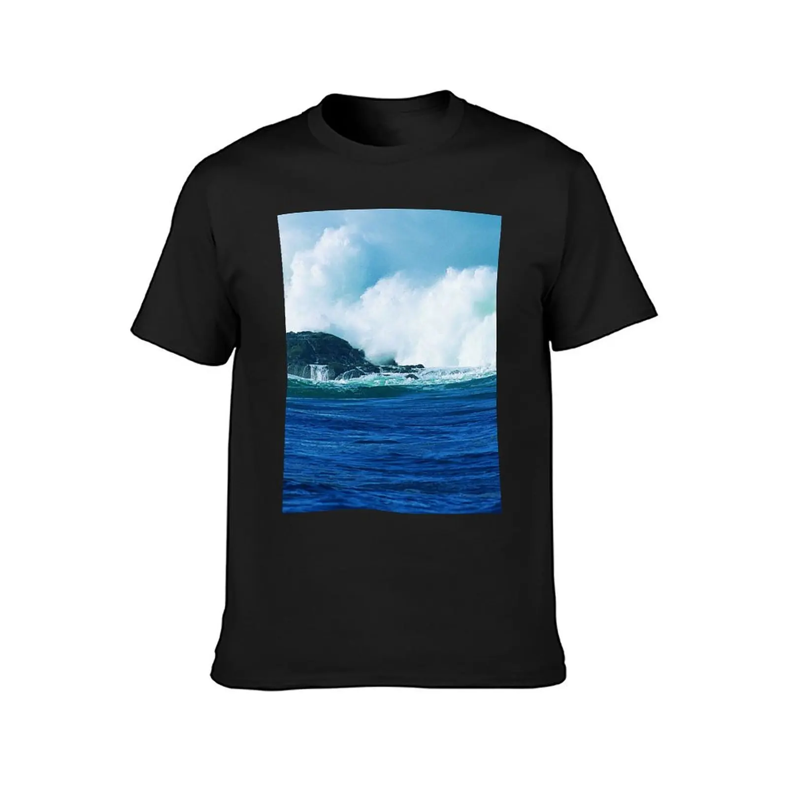 Oceanic Symphony in Blue T-Shirt Short sleeve tee summer top slim fit t shirts for men