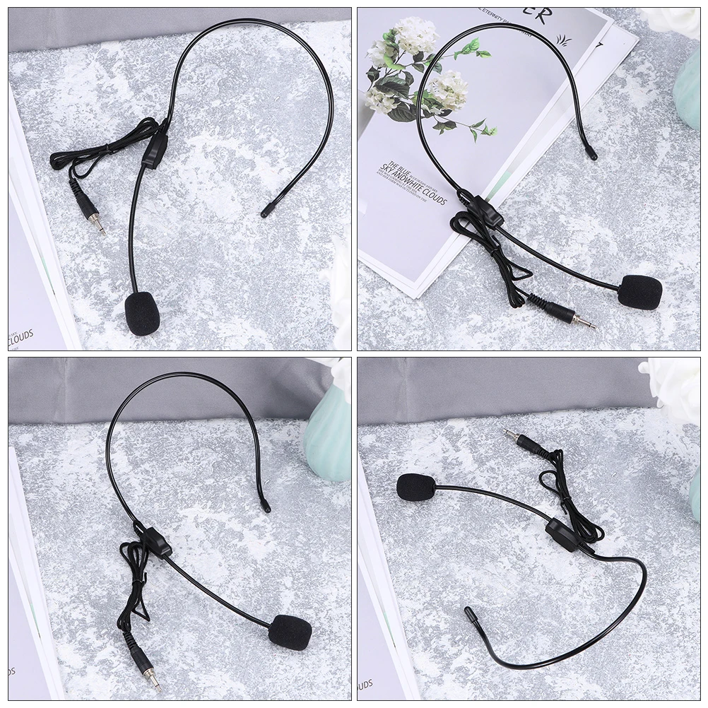 

4pcs Threaded Wire Mouth Microphone Compact Lightweight Portable Headset Clear Sound Pickup Effect Good Structure Professional