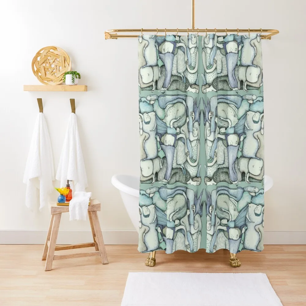 

Creatures in a Meddle Shower Curtain For Shower Luxury Bathroom Shower Curtain