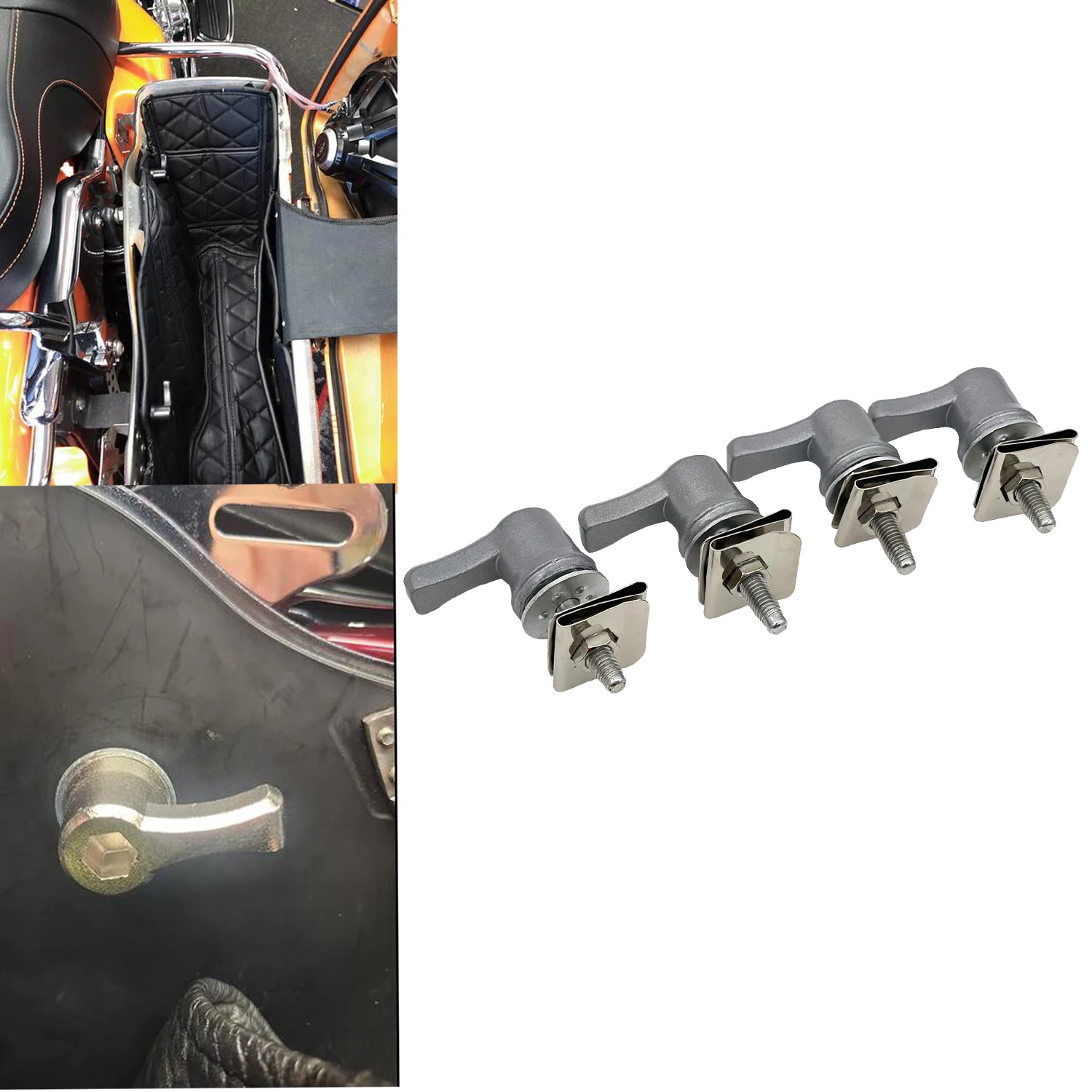 Saddlebag Lever Lock Fastener Bolt Nut Mounting Kit Security Hardware For Harley Touring Road Street Electra Glide Softail