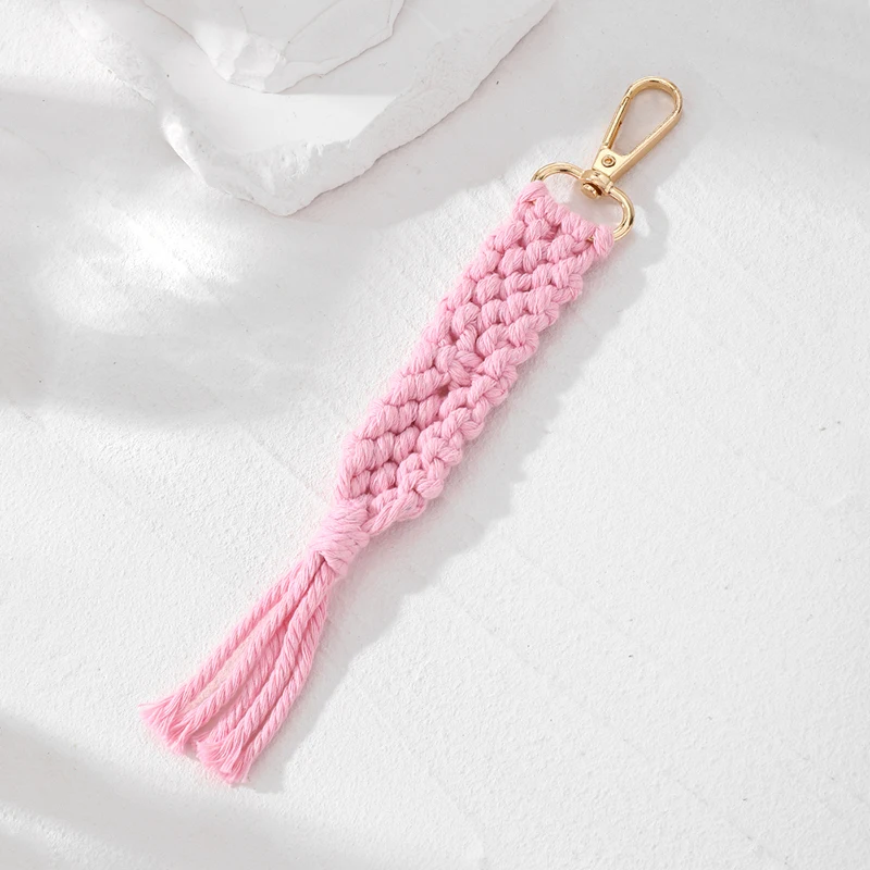 Creative Knitted Mermaid Tail Tassel Keychains Women Gift Colorful Handmade Macrame Long Pendant Purse Bag Box Keyring Ornament