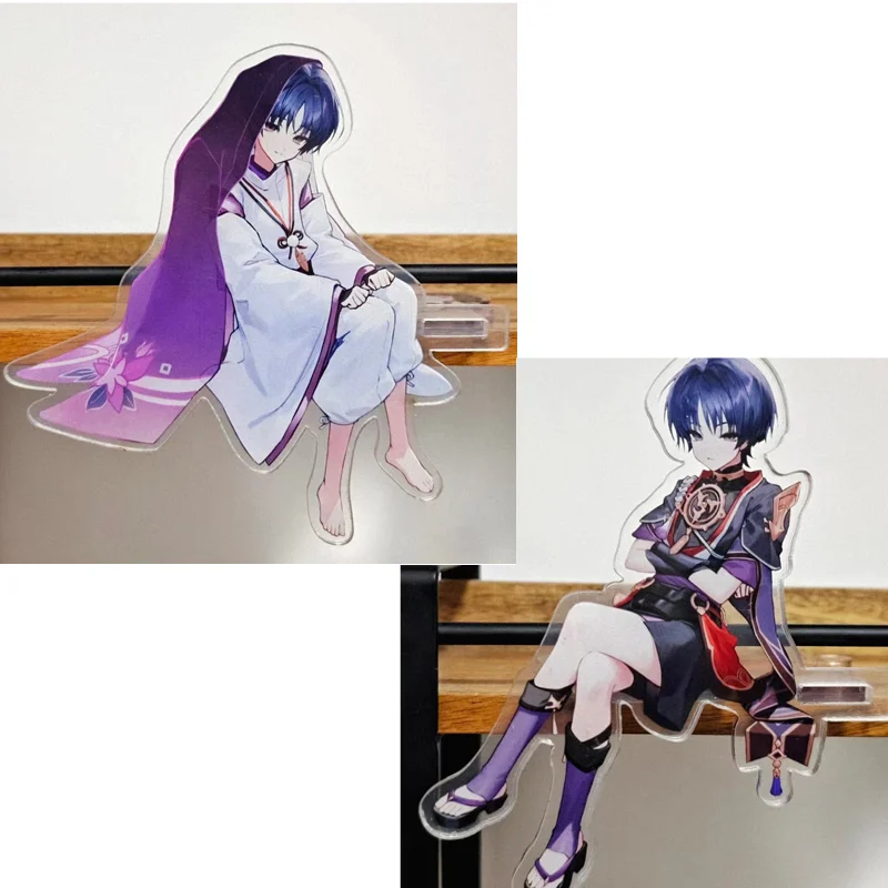 10cm Game Yuanshen Acrylic Plaque Wanderer Balladeer Sitting Posture Exquisite Standing Sign Model Aesthetic Home Ornament
