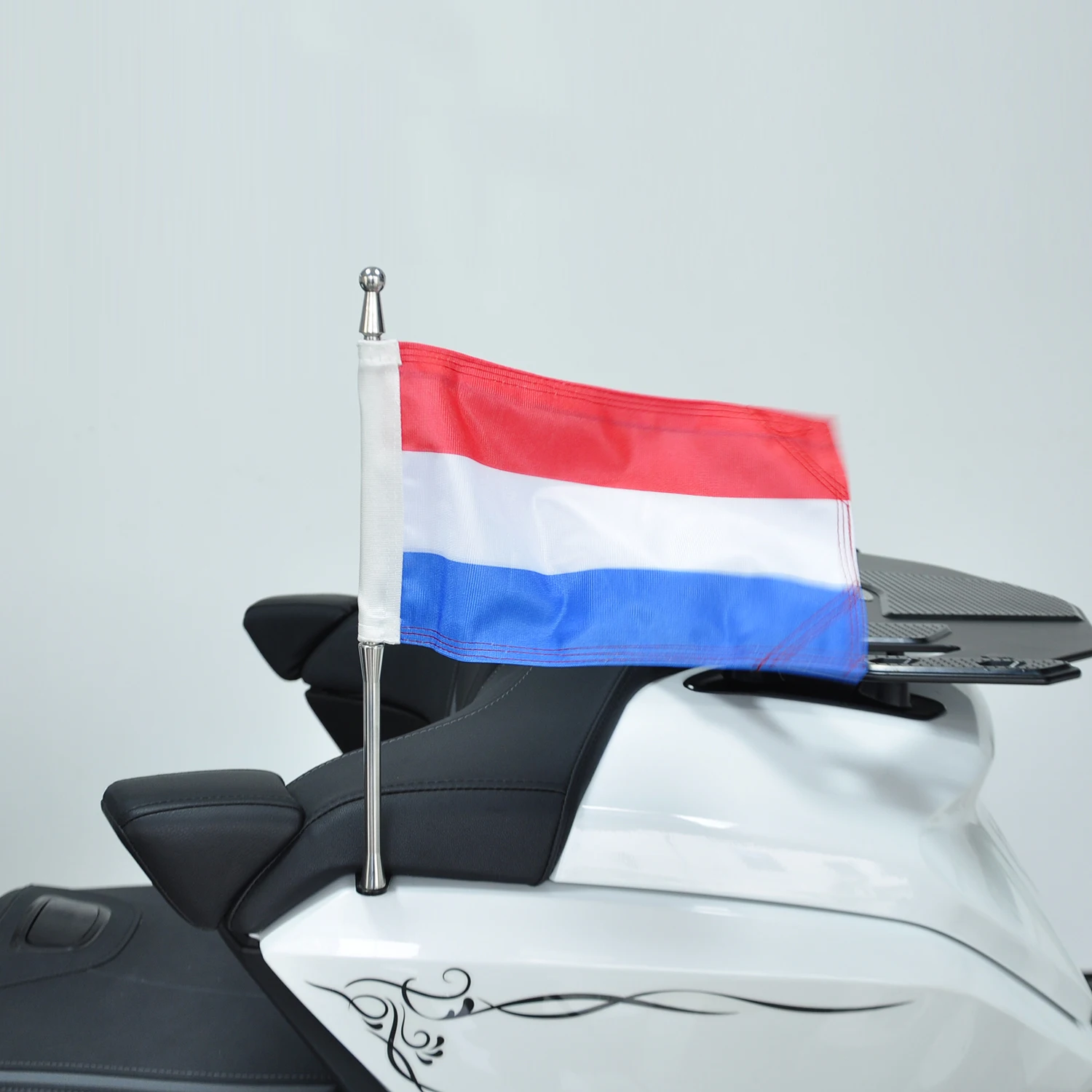 Panical Netherlands Passenger Rear Trunk Flag Set Flagpole Kit For Honda Gold Wing Tour GL1800 2018-2024 Motorcycle