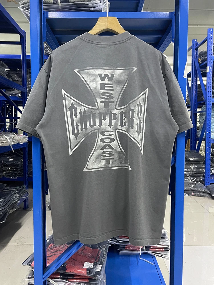 

Футболка унисекс West Coast Choppers в винтажном американском стиле с эффектом выцветания, с коротким рукавом, из дышащего хлопка, модная, с круглым вырезом