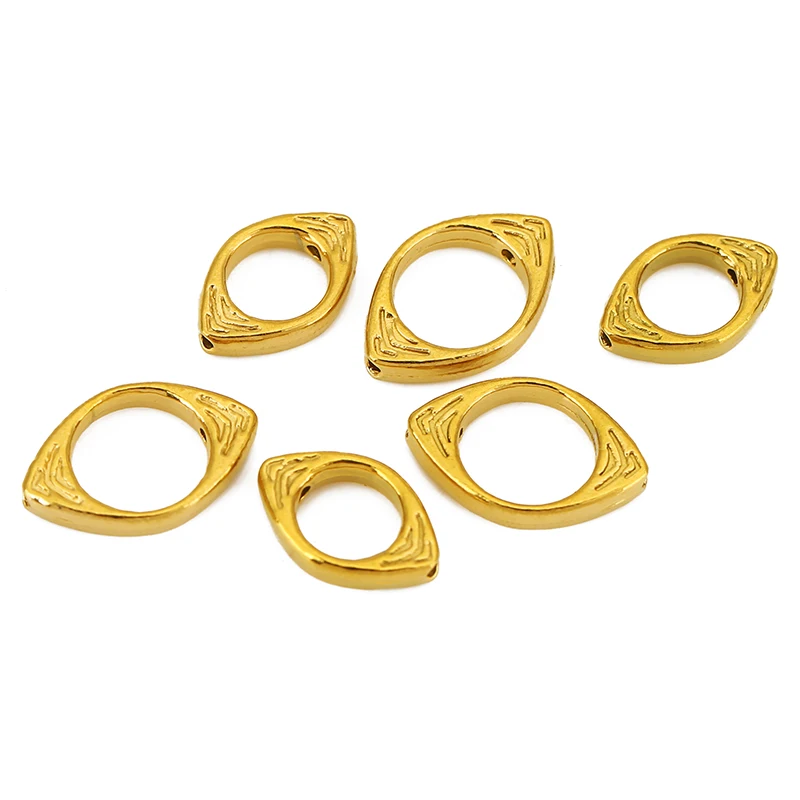 5 Stück Edelstahl-Ohrringanhänger, Spacer-Perlen mit Lochgröße 6-8 mm, PVD-beschichtet, Nie Verblassend, für Halsketten, Schmuck und Armbänder