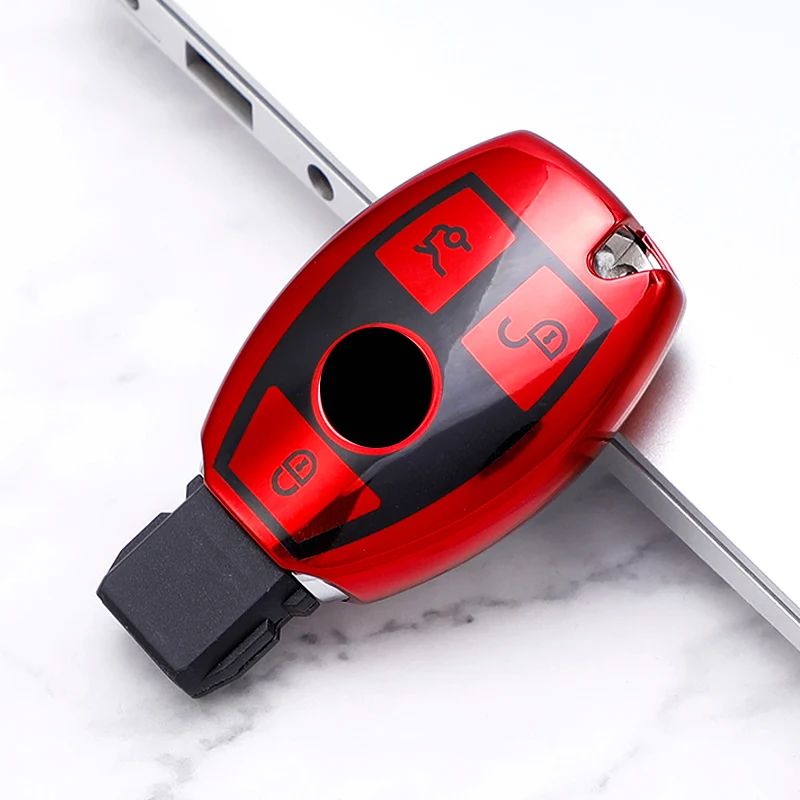 TPU Chìa Khóa Xe Ô Tô Bao Vỏ Fob Móc Khóa Dành Cho Xe Mercedes Benz C E S G Class GLA CLA GLK GLC CLS W204 W463 W176 W251 W205 AMG