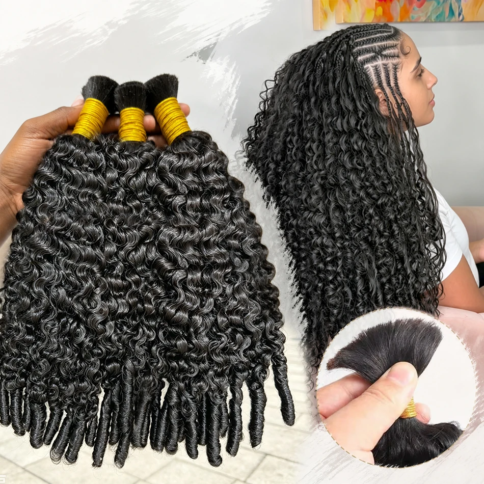 Water Wave Bulk Human Hair For Braiding - Human Braiding For Boho Braids Burmese