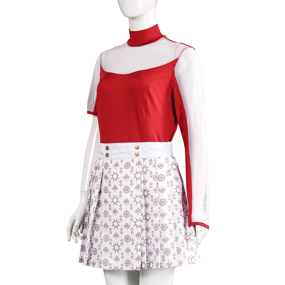 2025 TV Zombies Addison Cosplay Costume Red Top White Skirt Coat Outfits Women Disguise Halloween Carnival Party Roleplay Suit