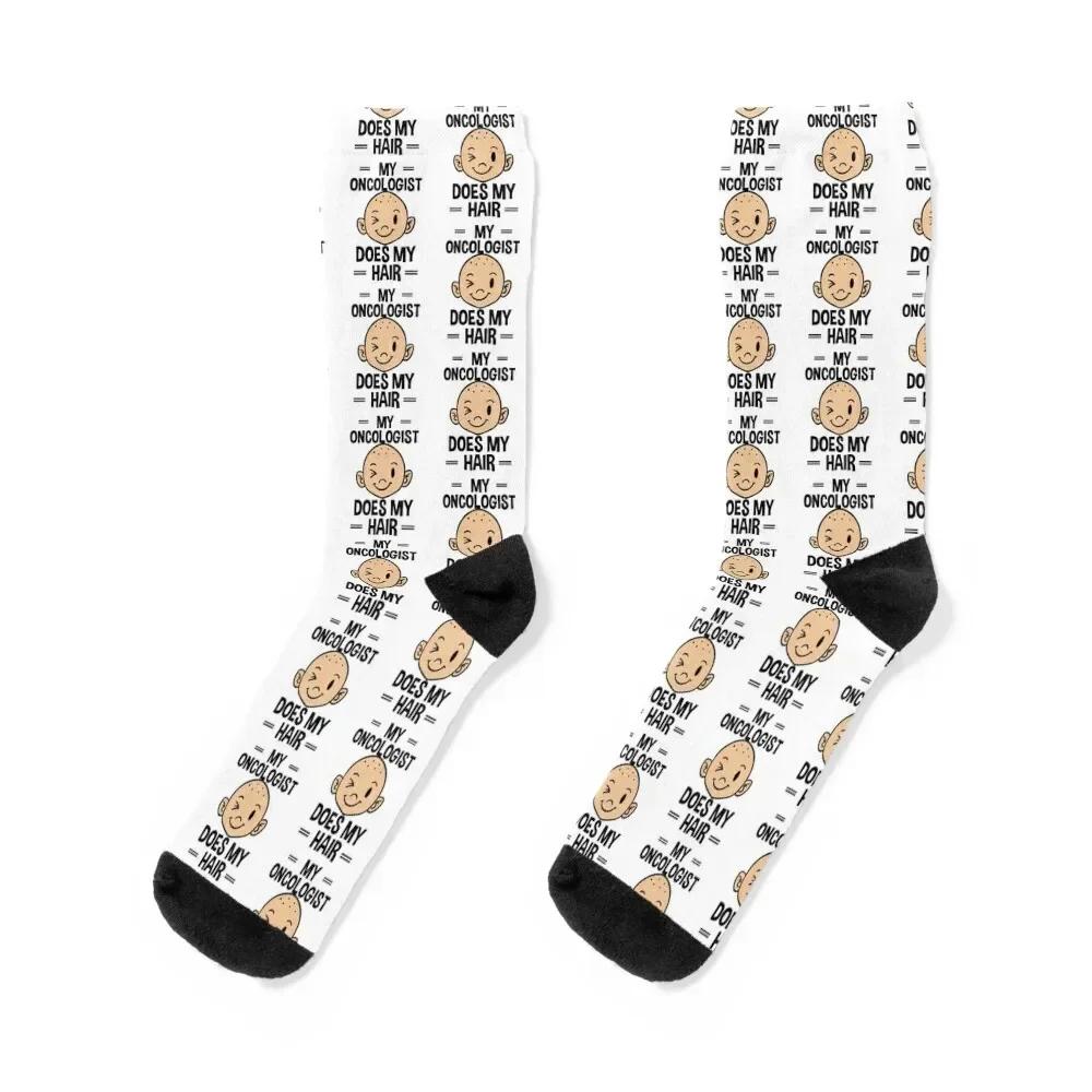 

My Oncologist Does My Hair Chemotherapy Cancer Patient Socks Hiking boots sheer with print hiphop Socks Women's Men's