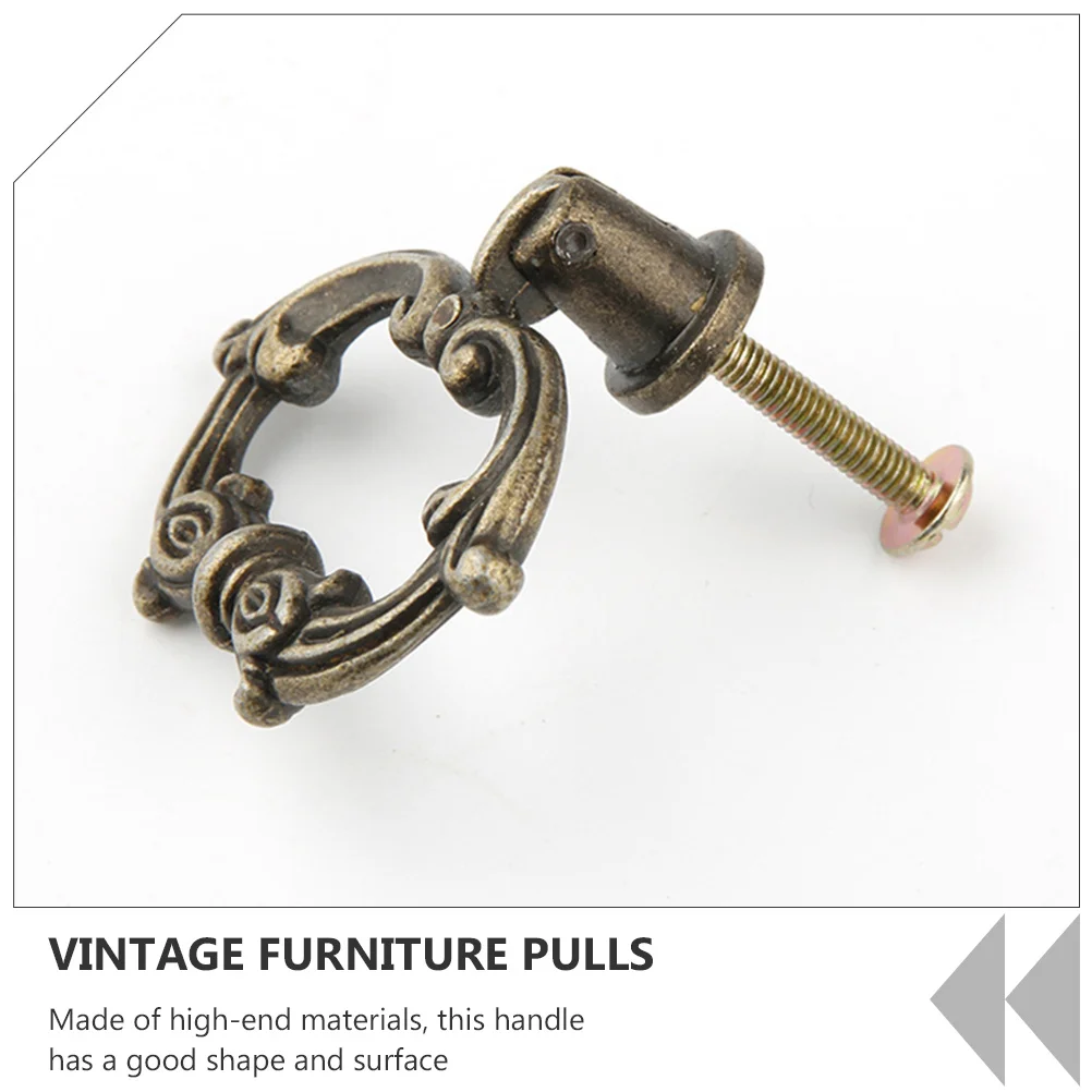 

5 set Cabinet Handles Retro Zinc Alloy Drawer Pulls For Furniture Cupboard Knobs Vintage Wardrobe Pulls Decorative