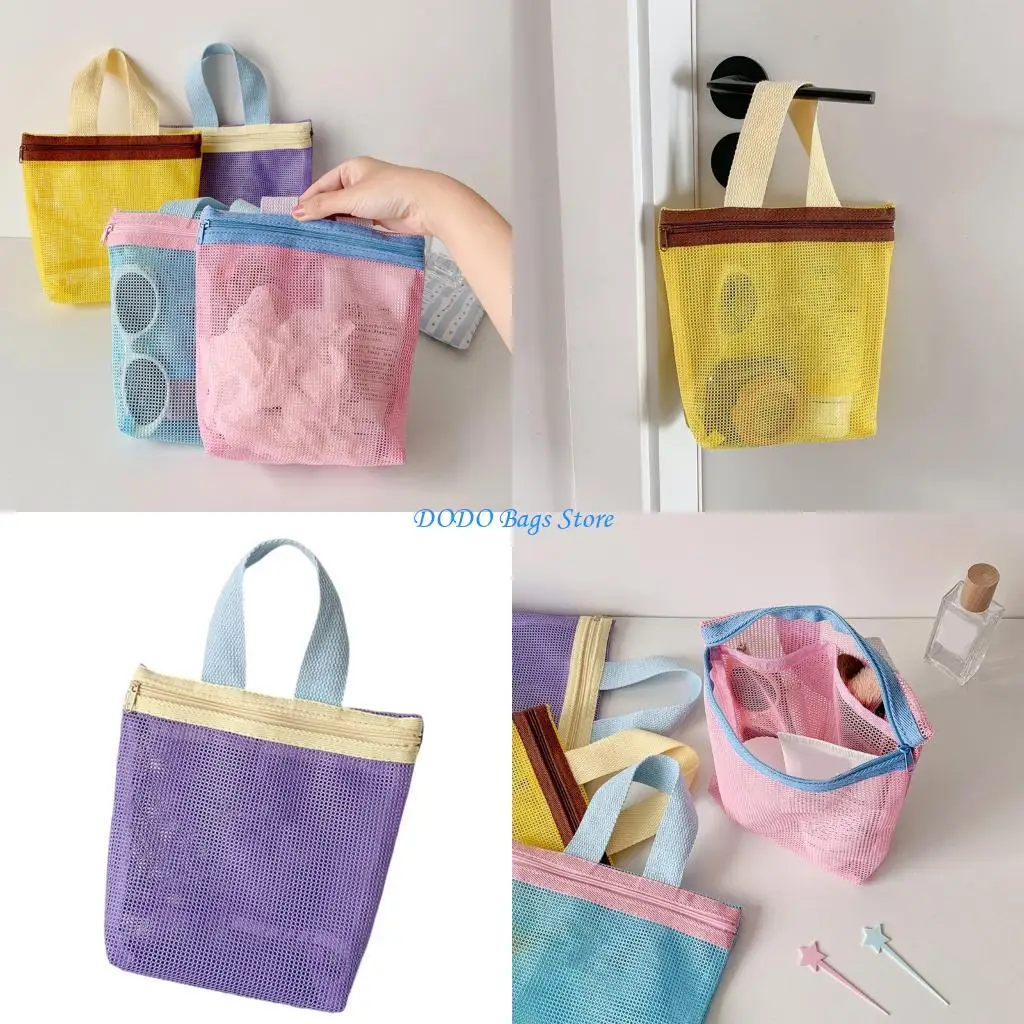 

Summer Mesh Toted Bag Toiletry Bag Women's Beach Bag Shower Caddy Bag for Women
