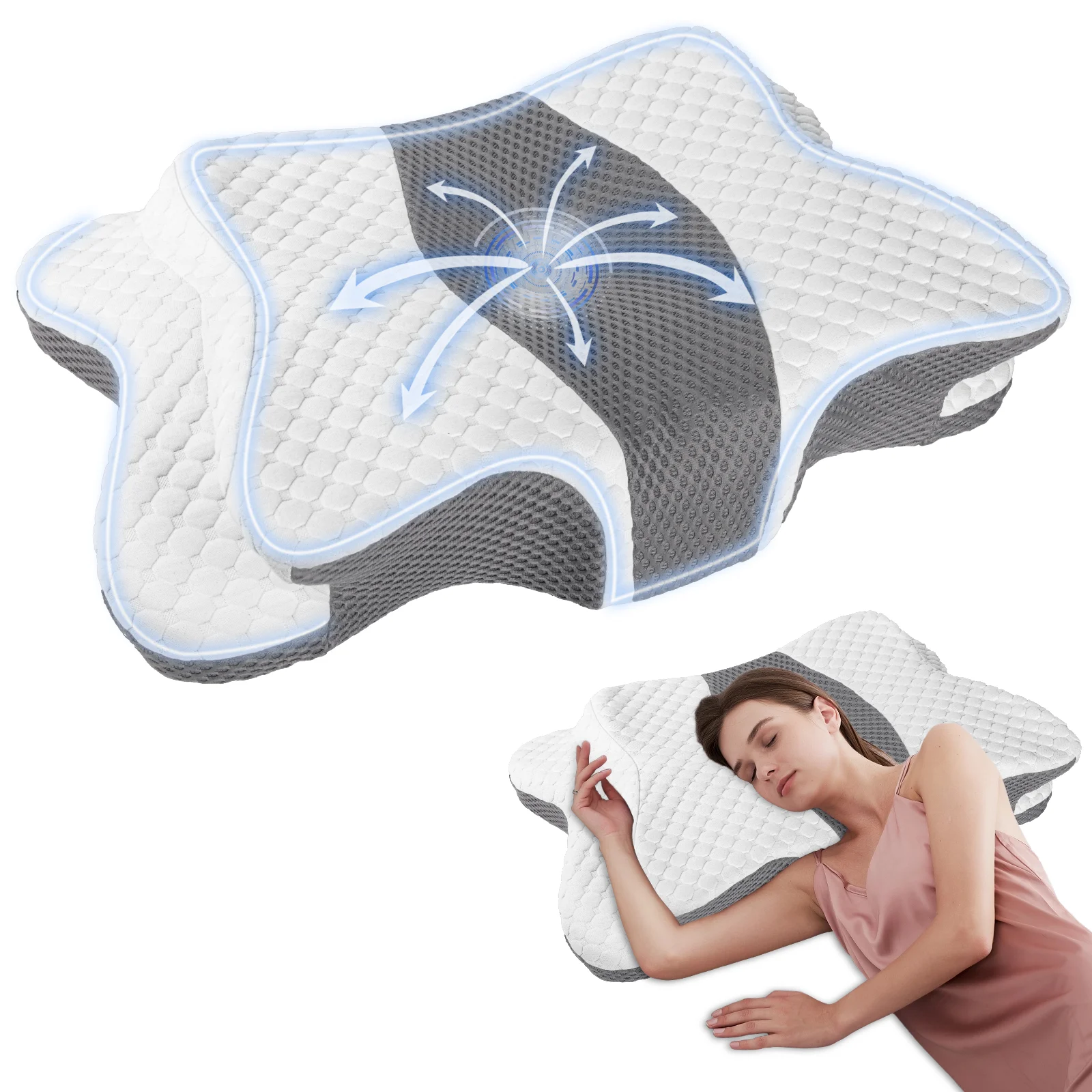 Butterfly Sleep Memory Neck Pillow Slow Rebound Comfortable Memory Foam Sleep Pillow Cervical Orthopedic Neck Massage Bed Pillow