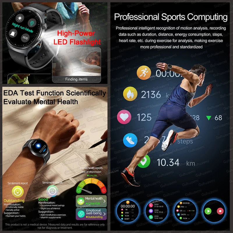 นาฬิกาสมาร์ทวอทช์ตรวจสุขภาพรุ่นใหม่ ปี 2025 พร้อมฟังก์ชัน ECG+PPG ตรวจวัดร่างกาย วัดกรดยูริก ไขมันในร่างกาย อัตราการเต้นของหัวใจ รองรับการโทรผ่านบลูทูธ สำหรับผู้ชายและผู้หญิง