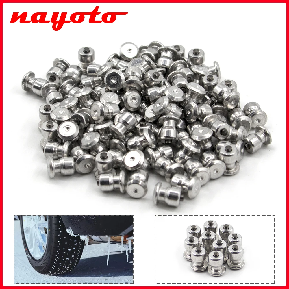 100/200/300pcs Winter Wheel Lug Tires Studs Screw Snow Spikes Wheel Tyres Chains Studs For Shoes ATV Car Motorcycle Tire 8x10mm