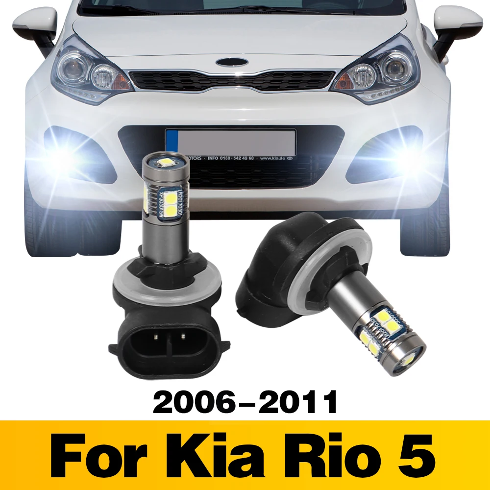 

2Pcs LED Lamp Car Front Fog Light Accessories For Kia Rio 5 2006 2007 2008 2009 2010 2011