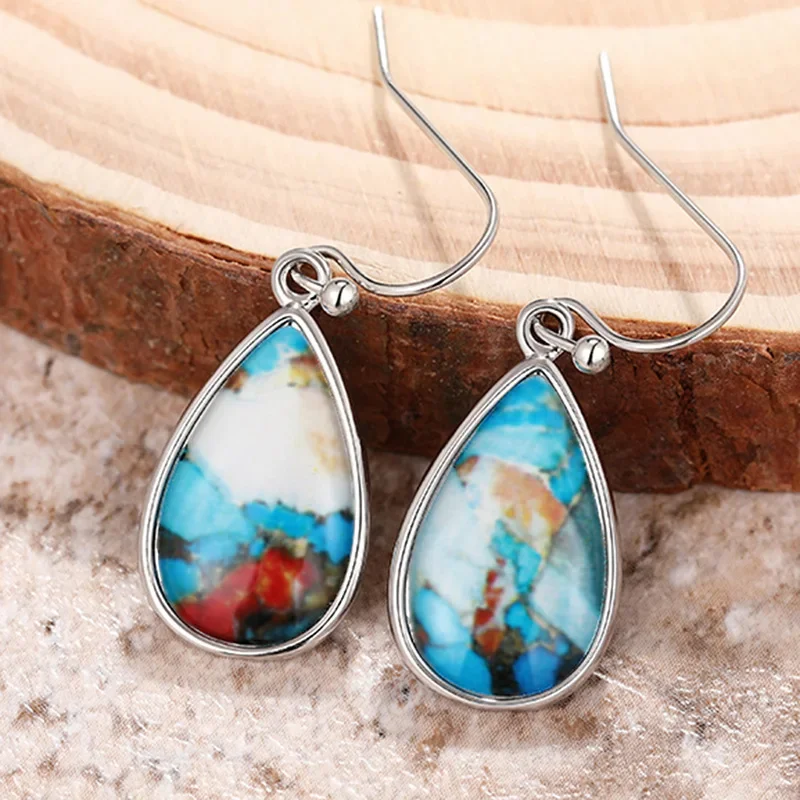 New Water Drop Horse Eye Long Earrings Fashionable and Personalized Accessories Three Dimensional Geometry Women's Accessories