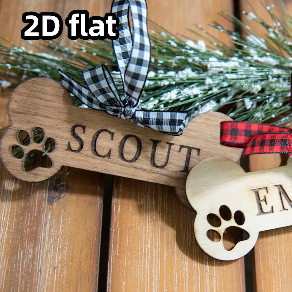 زينة عيد الميلاد للحيوانات الأليفة - تذكار مطبوع بمخالب الكلاب الخشبية - زخرفة شخصية - زينة شجرة العطلات المخصصة ومحبي الكلاب