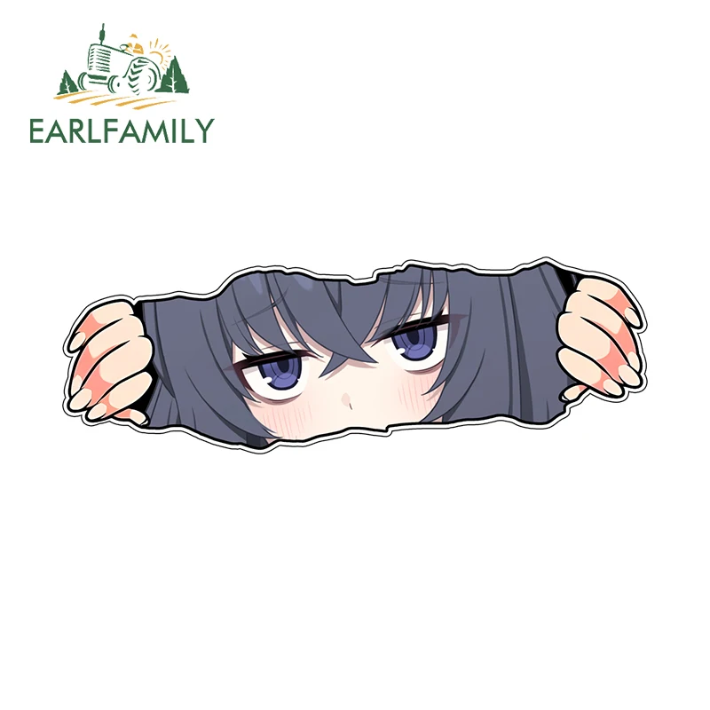 أرشيف Earlmamily أزرق ملصقات سيارة مخصصة ، شارات تشيبي ، إكسسوارات عيون اليد نظرة خاطفة ، ديكور مثير ، Kozeki Ui ، 13 x