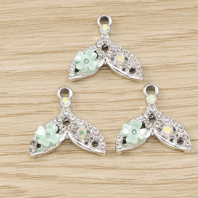 Tusember 10 Stück Kristall-Meerjungfrauen-Schwanz-Muschel-Quallen-Schildkröten-Anhänger für Halsketten, Ohrringe, Armbänder, Anhänger, Bastelarbeiten – Detail 27